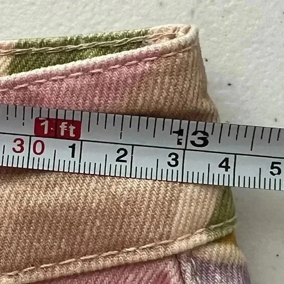 Zara Multicolor Denim Straight Jeans‎ with Psychedelic Abstract Swirl print Sz 2 - Picture 9 of 13